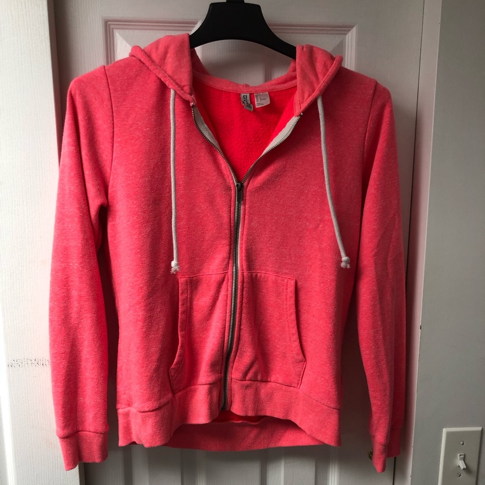Neon coral H&M hoodie